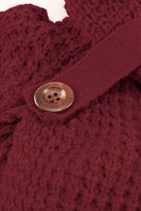 Buttoned Wrap Turtleneck Sweater